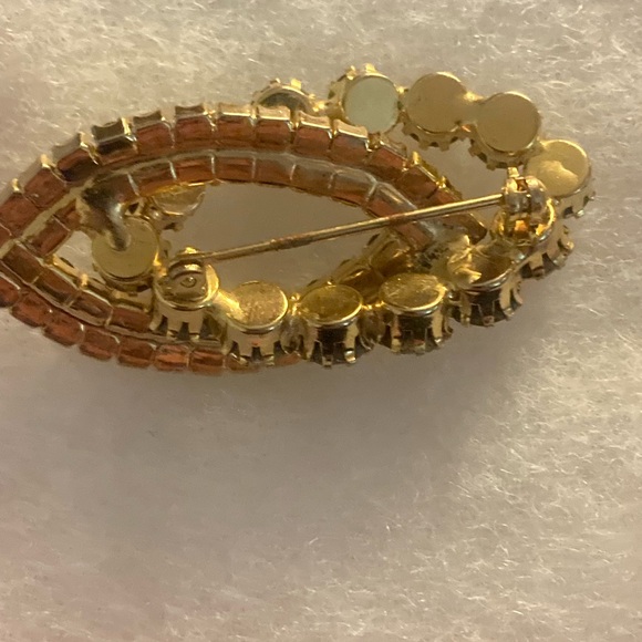 Vintage Gold and Silver AB Crystals Brooch - Picture 3 of 3